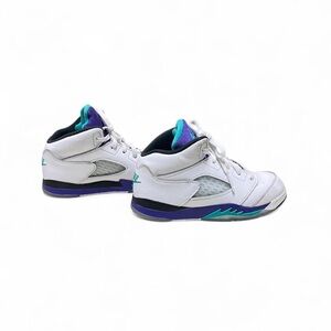 White and Purple Sneakers with Teal Accents